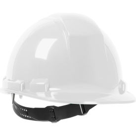 Cap Style Hard Hat HDPE Shell, 4-Point Textile Suspension and Pin-Lock Adjustment, White