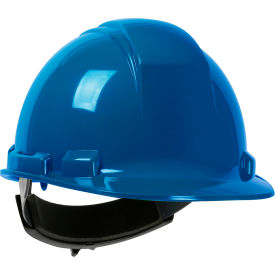 Cap Style Hard Hat HDPE Shell, 4-Point Textile Suspension, Wheel Ratchet Adjustment, Royal Blue