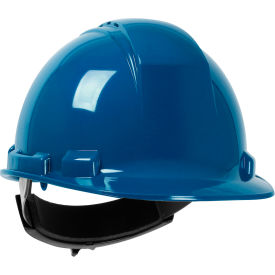 Cap Style Hard Hat HDPE Shell, Vented 4-Pt Textile Suspension, Ratchet Adjustment, Royal
