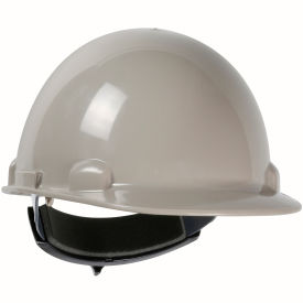 Dynamic Dom Cap Style Dome Hard Hat HDPE Shell, 4-PT Suspension, Rachet Adjustment, Gray