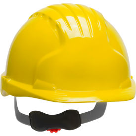 Cap Style Hard Hat HDPE Shell, 6-Pt Polyester Suspension, Ratchet Adj., Yellow