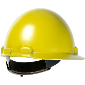 Cap Style Dome Hard Hat ABS/Polycarbonate Shell, 4 Point Nylon Webbing Cradle, Yellow