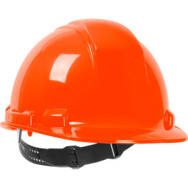 Cap Style Hard Hat, HDPE Shell, 4-Point Suspension, Pin-Lock Adjustment, Orange