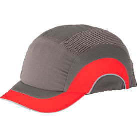 HardCap A1+ Baseball Style Bump Cap with HDPE Protective Liner, Adjustable Back, Short Brim, Red
