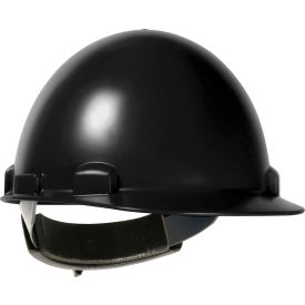 Cap Style Dome Hard Hat ABS/Polycarbonate Shell, 4 Point Nylon Webbing Cradle, Black