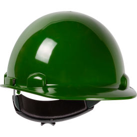 Dynamic Dom Cap Style Dome Hard Hat with HDPE Shell and 4-Point Suspension in Green color