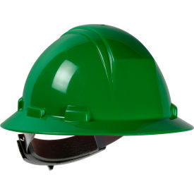 Type II Full Brim Hard Hat, HDPE Shell, 4-Pt Textile Suspension, Ratchet Adj., Dark Green