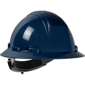Type II Full Brim Hard Hat HDPE Shell, 4-Pt Textile Suspension, Ratchet Adjustment, Navy