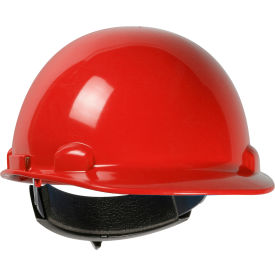 Dynamic Dom Cap Style Dome Hard Hat HDPE Shell, 4-PT Suspension, Rachet Adjustment, Red