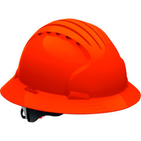 Evolution Deluxe 6161 Full Brim Hard Hat, HDPE Shell, Poly Suspension, Neon Orange