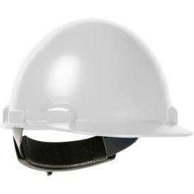 Cap Style Dome Hard Hat ABS/Polycarbonate Shell, 4 Point Nylon Webbing Cradle, White
