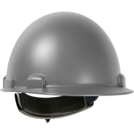 Cap Style Dome Hard Hat Nylon/Fiber Resin Shell, 4-PT Suspension, Rachet Adjustment, Gray