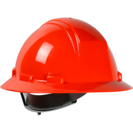 Kilimanjaro Type II Full Brim Hard Hat HDPE Shell, 4-Pt Textile Suspension, Ratchet Adjustment, Orange