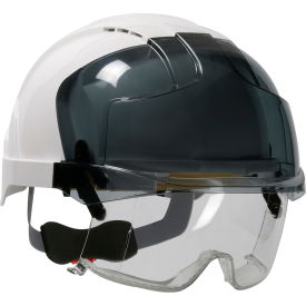 VISTAlens Type I, Vented Industrial Safety Helmet ABS Shell, 6-Pt Suspension, White