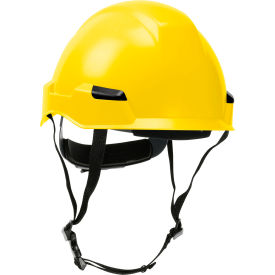 Dynamic Industrial Climbing Helmet Polycarbonate / ABS Shell, Ratchet Adjustment, Yellow