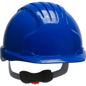 Cap Style Hard Hat HDPE Shell, 6-Pt Polyester Suspension, Ratchet Adj., Blue