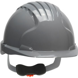 6151 Cap Style Hard Hat HDPE Shell, 6-Pt Polyester Suspension, Ratchet Adj., Gray