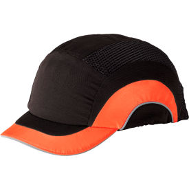 Baseball Style Bump Cap with HDPE Protective Liner, Adjustable Back, Short Brim, High-Visibility Orange