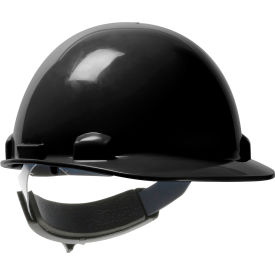Hard Hat HDPE Shell, 6-Pt Suspension, Ratchet Adjustment, Black