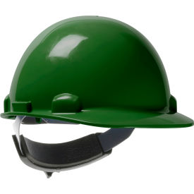 Dynamic Cap Style Dome Hard Hat HDPE Shell, 6-Pt Suspension, Rachet Adjustment, Green