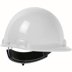 Dynamic Cap Style Dome Hard Hat, HDPE Shell, 4-PT Suspension, Rachet Adjustment, White