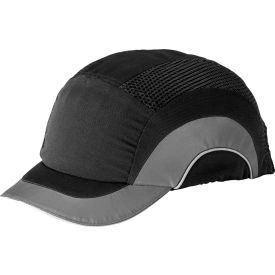 HardCap A1+ Baseball Style Bump Cap HDPE Protective Liner W/Adjustable Back, Short Brim, Gray