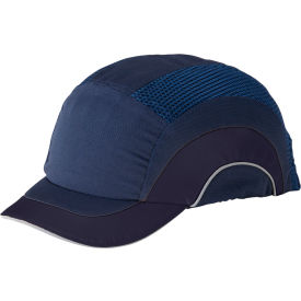 Baseball Style Bump Cap with HDPE Protective Liner, Adjustable Back, Short Brim, Navy