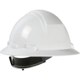 Type II Full Brim Hard Hat HDPE Shell, 4-Pt Suspension, Ratchet Adjustment, White