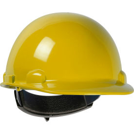 Dynamic Dom Cap Style Dome Hard Hat HDPE Shell, 4-PT Suspension, Rachet Adjustment, Yellow