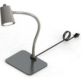 18" Long Flexible Arm, 5 Watt LED Task Lamp with 7" x 10" Weighted Base, Gray