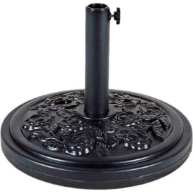 Round Concrete Base for Market Umbrella, Plastic, 33 lbs, Black