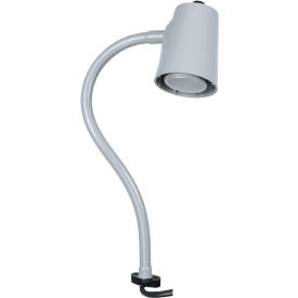 24" Long Flexible Arm, 5 Watt LED Task Lamp w/ 2" Screw Down Direct Mount Base, Gray