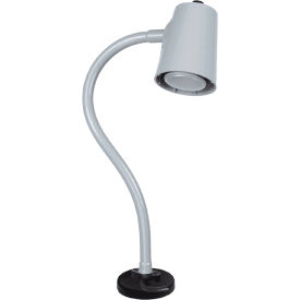 18" Long Flexible Arm, 5 Watt LED Task Lamp with 3" Diameter, 100 lb. Pull Magnet Base, Gray