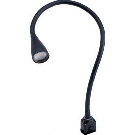 30" Long Flexible Arm, 7 Watt LED Task Lamp w/ Swivel Base, Black