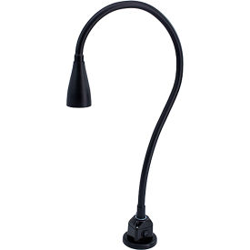 18" Long Flexible Arm, 7 Watt LED Task Lamp with 3" Diameter, 100 lb. Pull Magnet Base, Black