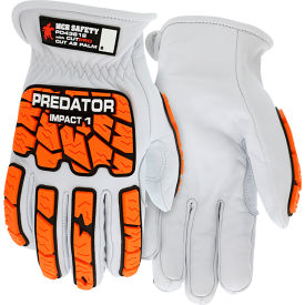 Predator Gloves, Impact 1, Goatskin, CutPro A9, Orange/White, 2XL