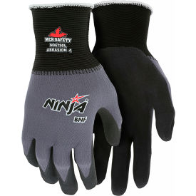 Ninja BNF Gloves, 15 Gauge Nylon, Nitrile Coated Palm/Fingertips, 12 Pairs