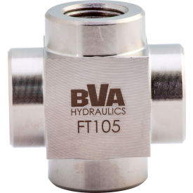 Hydraulic Fitting Cross, Female 3/8"-18NPTF to Female 3/8"-18NPTF