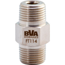 Hydraulic Fitting Hex Nipple, Male 3/8"-18NPTF to Male 3/8"-18NPTF