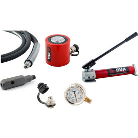 Hydraulic Combo, 50 Ton, 2" Stroke Flat Body Cylinder Kit with Pump