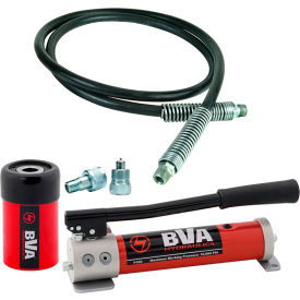 12 Ton Hydraulic Combo, 2" Stroke Hollow Cylinder No Threads with Pump