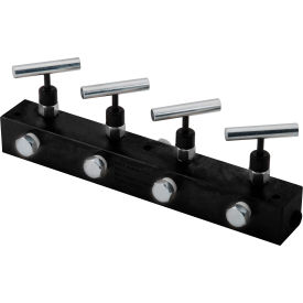 Hydraulic Manifold Block with 4 Needle Valves, 12"