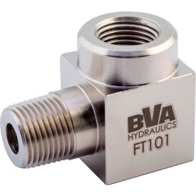 Hydraulic Fitting Street Elbow, 90° Connector, Female 3/8"-18 NPTF to Male 3/8"-18 NPTF
