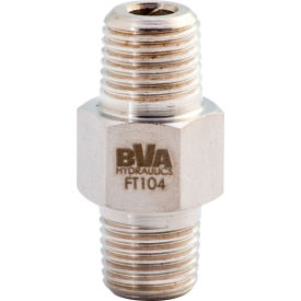 Hydraulic Fitting Hex Nipple, Male 1/4"-18NPTF to Male 1/4"-18NPTF