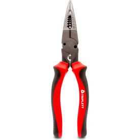 Triplett 6-in-1 Multifuctional Pliers, 8-1/2" Nose, Chrome Vanadium/Thermoplastic Grip