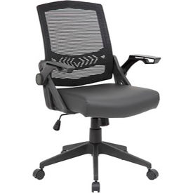 Task Chair with Flip Arm Design, Mesh, Black