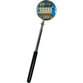 Telescoping Inspection Mirror, Extends to 20", Black Vinyl Grip