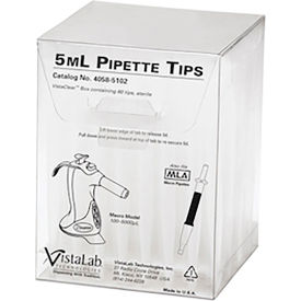 5mL Pipette Tips, Graduated, VistaClear Box, Sterile, 60 PK
