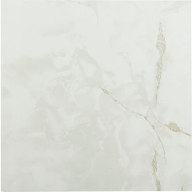 Sterling Self Adhesive Vinyl Floor Tile 12" x 12", Classic White with Grey Veins, 20 Pack