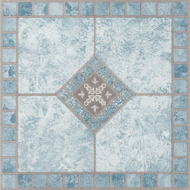 Self Adhesive Vinyl Floor Tile 12" x 12", Blue Diamond, 9 Pack